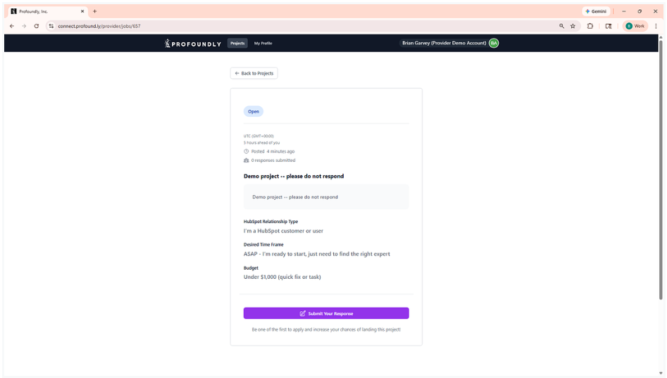 Submit Your Response button