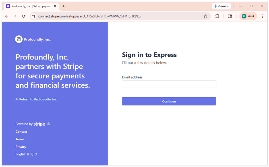 Stripe login