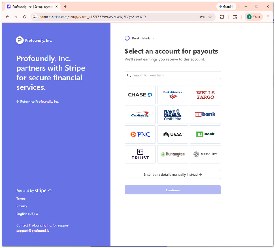 Stripe account setup step 4
