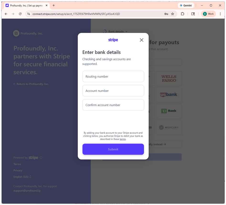 Stripe setup complete