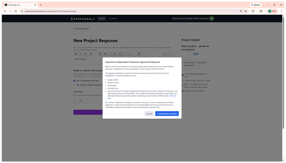 Services agreement reminder